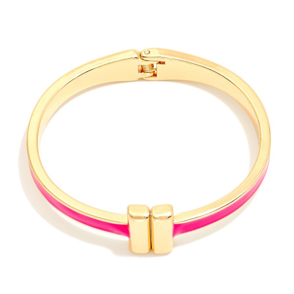 Wholesale metal Hinged Bangle Bracelet Gold Bar Closure D