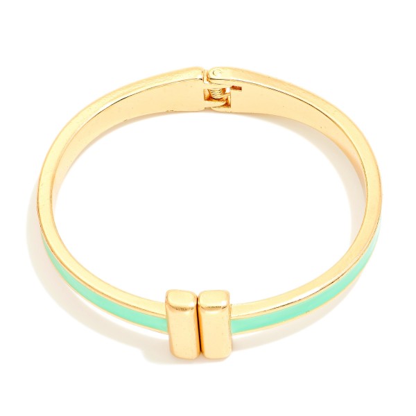 Wholesale metal Hinged Bangle Bracelet Gold Bar Closure D