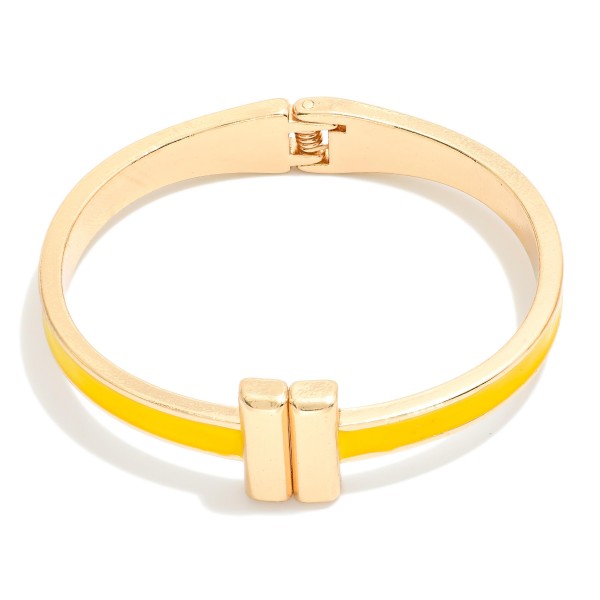 Wholesale metal Hinged Bangle Bracelet Gold Bar Closure D