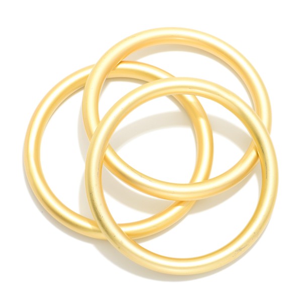 Wholesale set Three Matte Metal Bangle Bracelets D