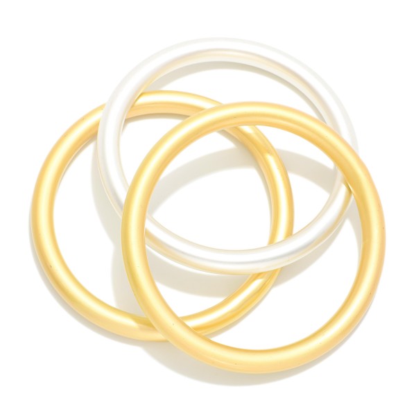 Wholesale set Three Matte Metal Bangle Bracelets D