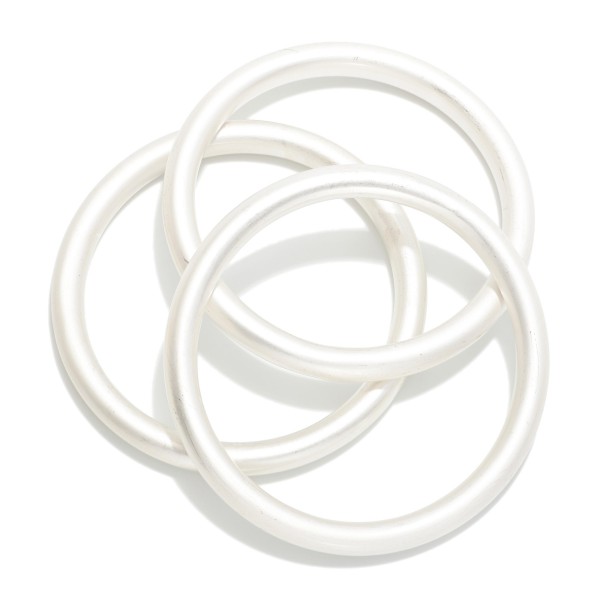 Wholesale set Three Matte Metal Bangle Bracelets D