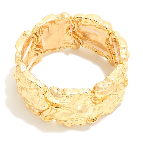 Wholesale textured Metal Abstract Stretch Bracelet D