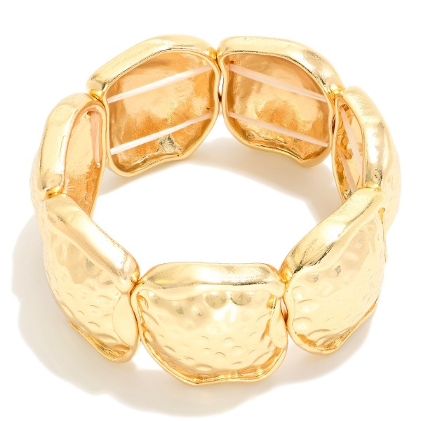 Wholesale textured Metal Abstract Stretch Bracelet D