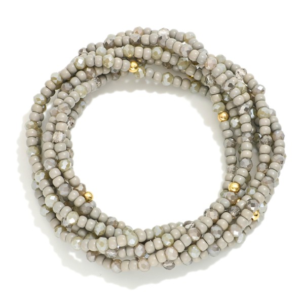 Wholesale set Seven Petite Bead Beaded Bracelets Faceted Beads D