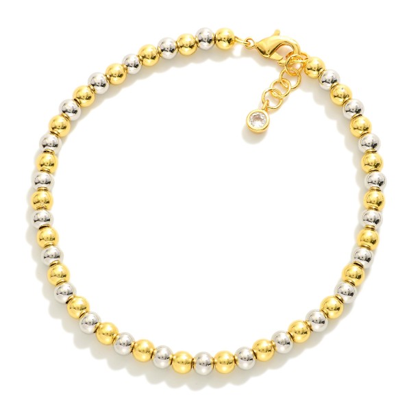 Metal Tone Beaded Bracelet 

- Gold Dipped
- Approximately 3" L
- Extender 1" L