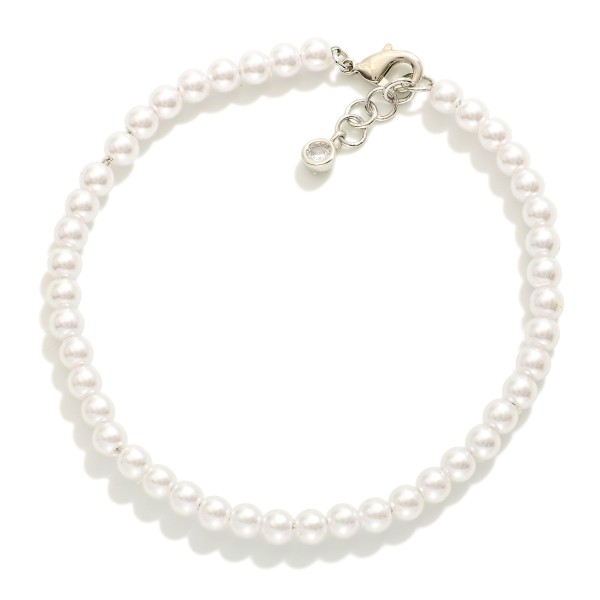 Pearl Beaded Bracelet 

- Gold Dipped
- Approximately 3" L
- Extender 1" L