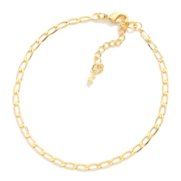 Simple Gone Tone Chain Link Bracelet

- Approximately 7" L
- Extender 2" L
- 18k Gold Filled
- Hypoallergenic
- Made In Brazil