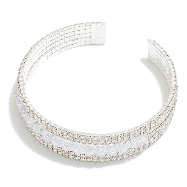Layered Cubic Zirconia Bangle Bracelet 

- Approximately 2.5" D