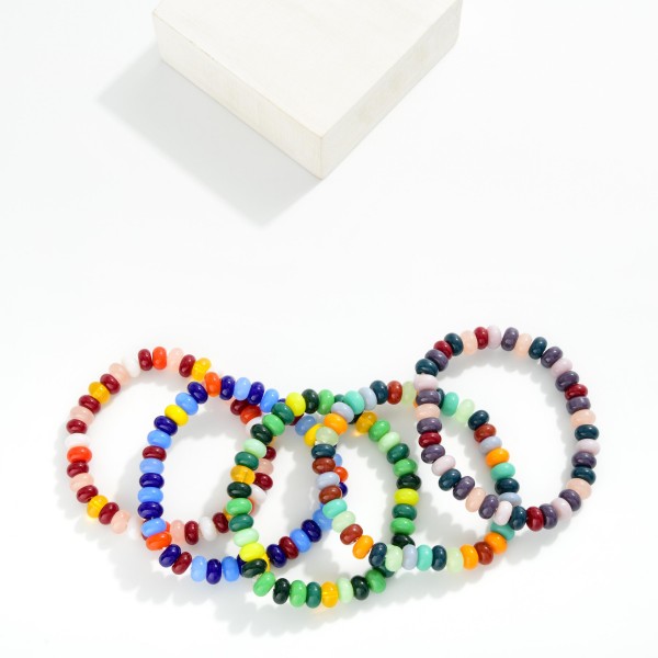 Candy Bead Beaded Bracelet

- Approximately 2.75" D