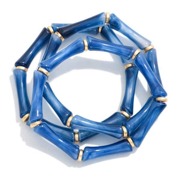 Set Of Three Bamboo Acetate Stretch Bracelets 

- Approximately 2.5" D