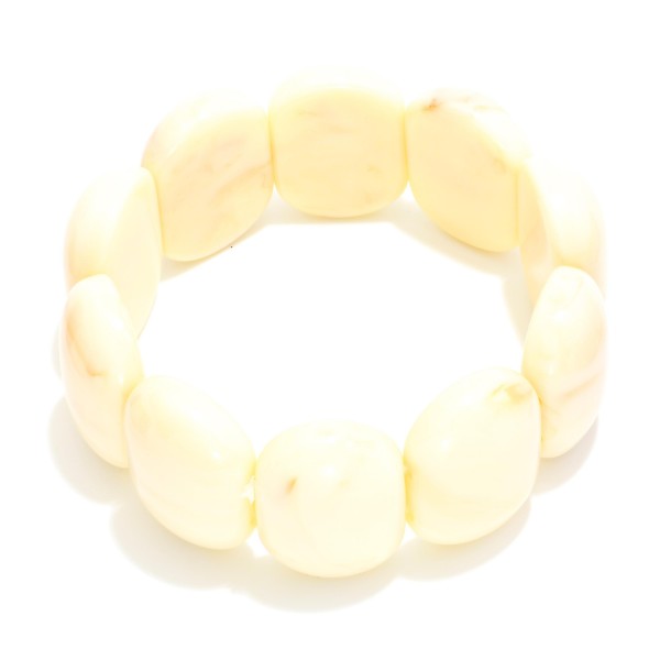 Flat Acetate Oval Beaded Stretch Bracelet 

- Approximately 2.5" D