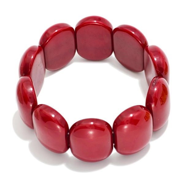 Flat Acetate Oval Beaded Stretch Bracelet 

- Approximately 2.5" D