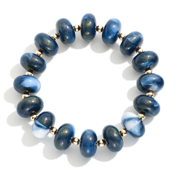 Chunky Acetate Disk Beaded Stretch Bracelet  


- Approximately 2.5" D