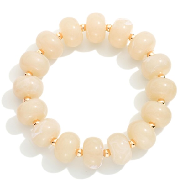 Chunky Acetate Disk Beaded Stretch Bracelet  


- Approximately 2.5" D