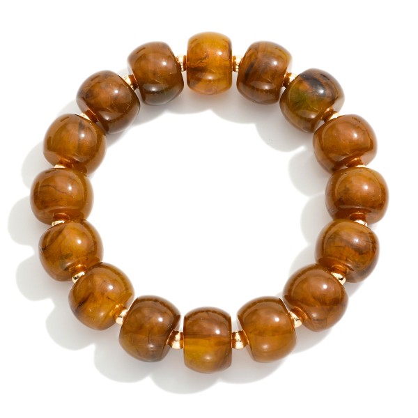 Chunky Acetate Disk Beaded Stretch Bracelet  


- Approximately 2.5" D