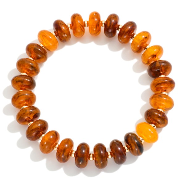 Marbled Acetate Disk Beaded Stretch Bracelet 

- Approximately 2.5" D