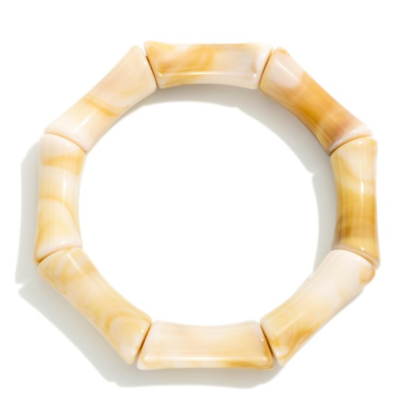 Marble Resin Bamboo Stretch Bangle 

- Approximately 2.5" D