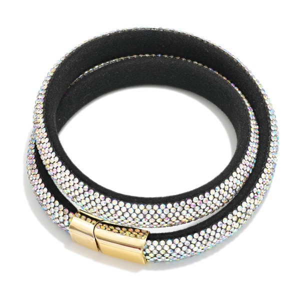 Pave Rhinestone Magnetic Choker Necklace 

- Approximately 12" L