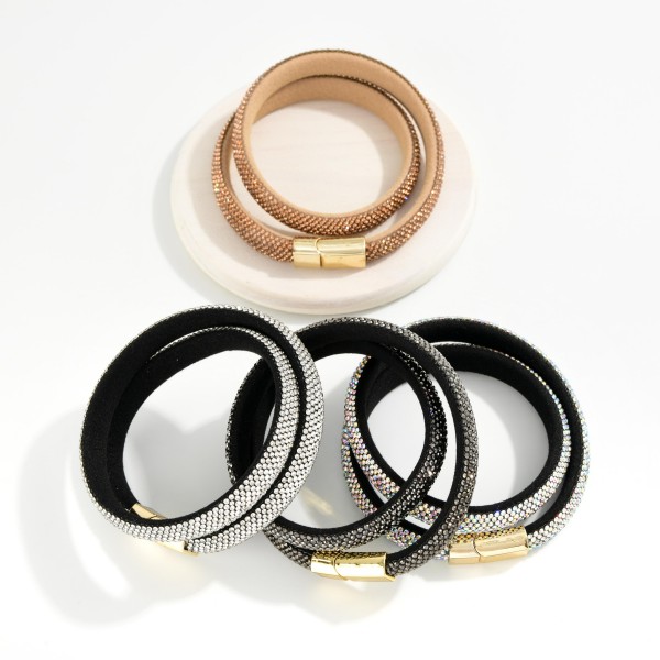 Pave Rhinestone Magnetic Choker Necklace 

- Approximately 12" L