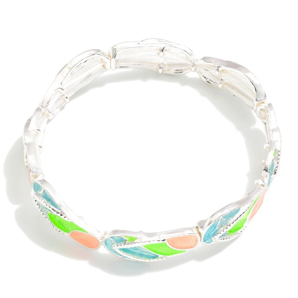 Acetate & Metal Flip Flop Stretch Bracelet 

- Approximately 2.5" D