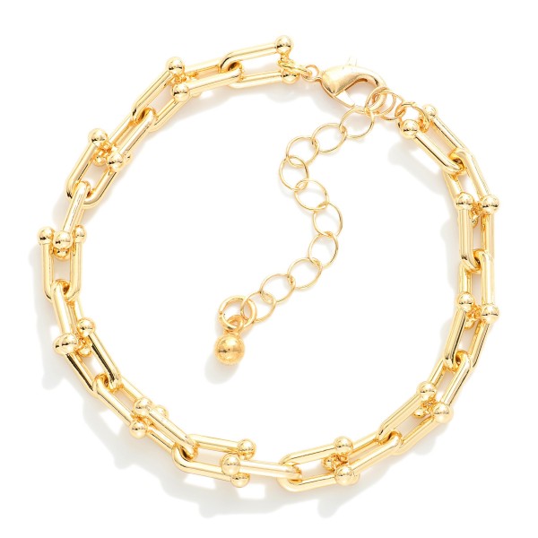 U Link Chain Link Bracelet 

- Approximately 2.5" D
- Extender 2" L