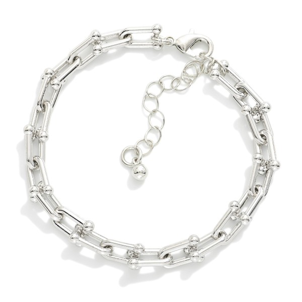 U Link Chain Link Bracelet 

- Approximately 2.5" D
- Extender 2" L