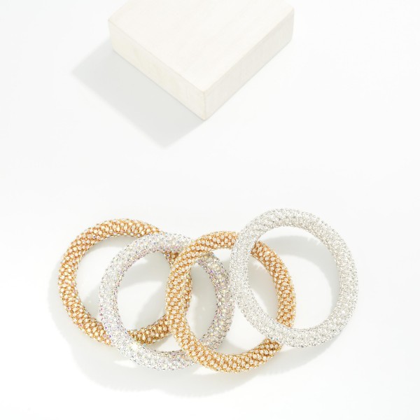 Rhinestone Studded Stretch Bracelet 

- Approximately 2.25" D