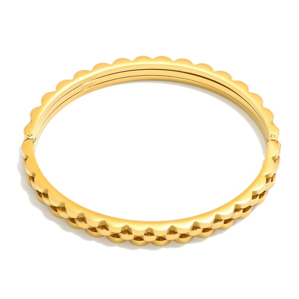 Jubilee Chain Link Bangle Bracelet

- Stainless Steel
- Approximately 2.25" D