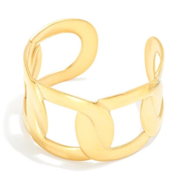 Linked Squared Metal Cuff Bracelet 

- Approximately 2.5" D 