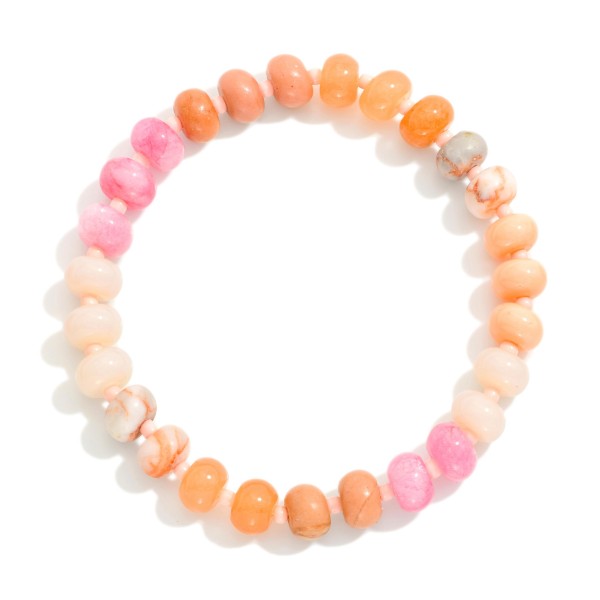 Candy Stone Beaded Stretch Bracelet 

- Approximately 2.5" D