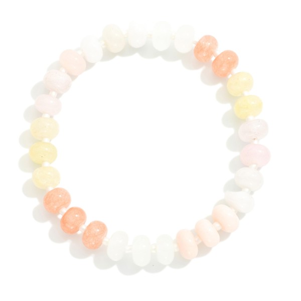 Candy Stone Beaded Stretch Bracelet 

- Approximately 2.5" D