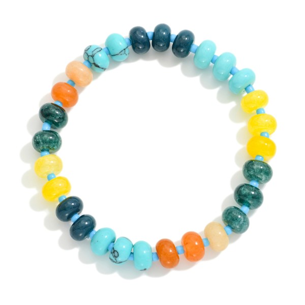 Candy Stone Beaded Stretch Bracelet 

- Approximately 2.5" D