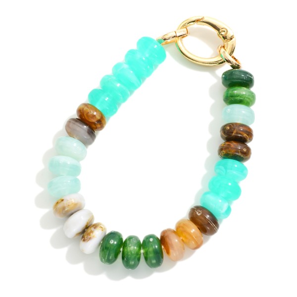 Marbled Acetate Disk Bead Bracelet With Hinged Clasp

- Approximately 2.5" D