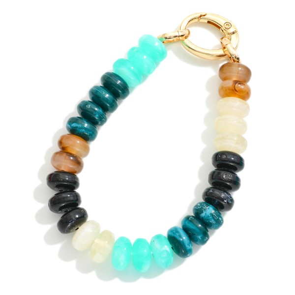 Marbled Acetate Disk Bead Bracelet With Hinged Clasp

- Approximately 2.5" D