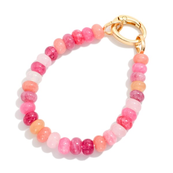 Beaded Stretch Bracelet Featuring Candy Beads And Lobster Clasp

- Approximately 3" D