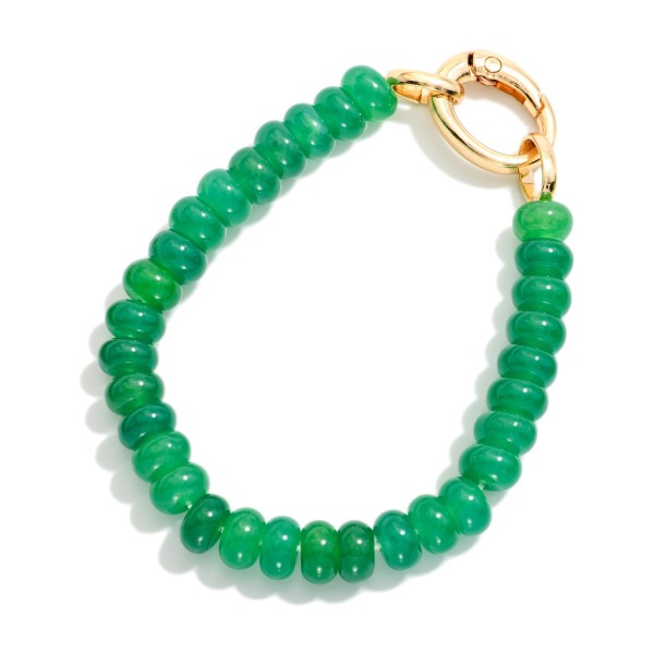 Beaded Stretch Bracelet Featuring Candy Beads And Lobster Clasp

- Approximately 3" D