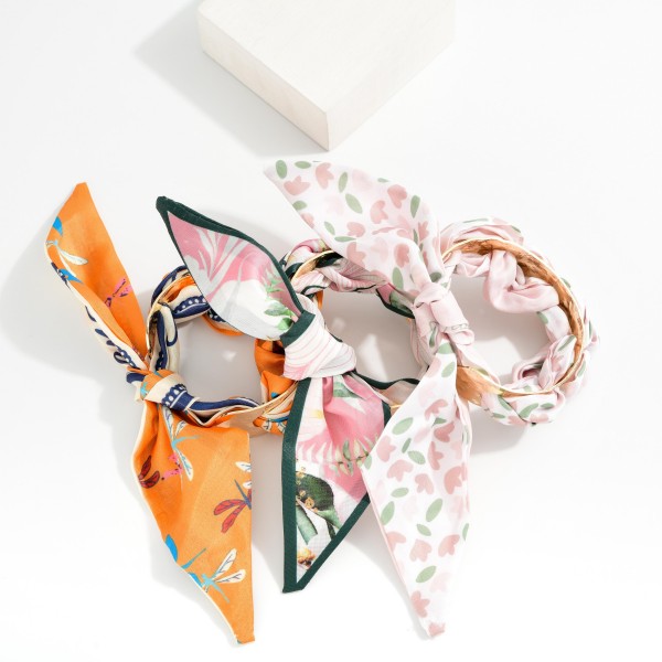 Textured Bangle Woven Bandana Bracelet 

- Approximately 2.5" D 