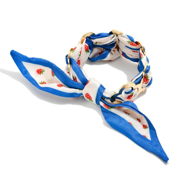 Metal Tone Clover Woven Bandana Bracelet 

- Approximately 2.5" D 
