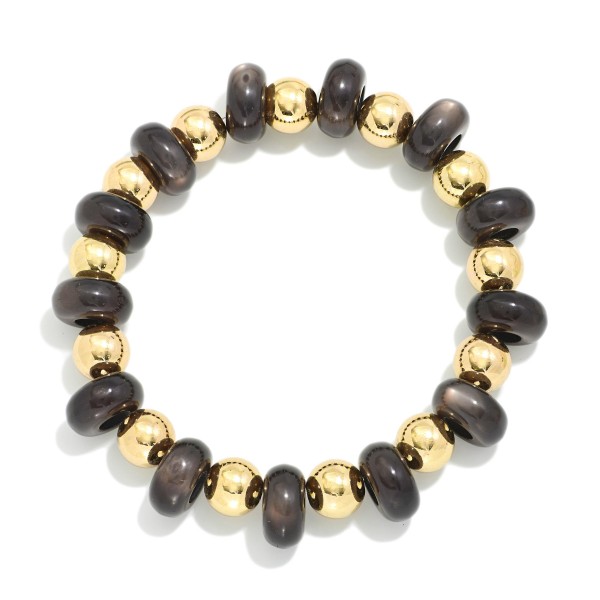 Acetate & Metal Tone Bead Beaded Bracelet 

- Approximately 2.5" D