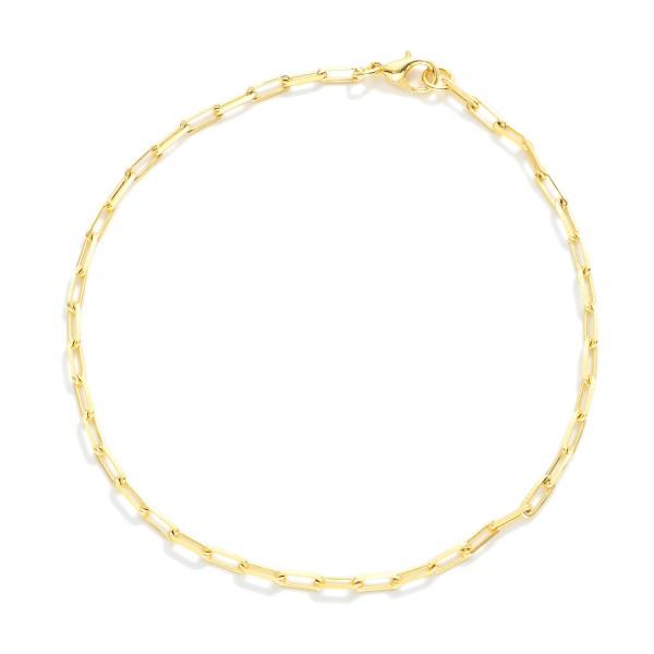 Paperclip Chain Link Bracelet  

- Gold Filled 
- Approximately 4.5" D