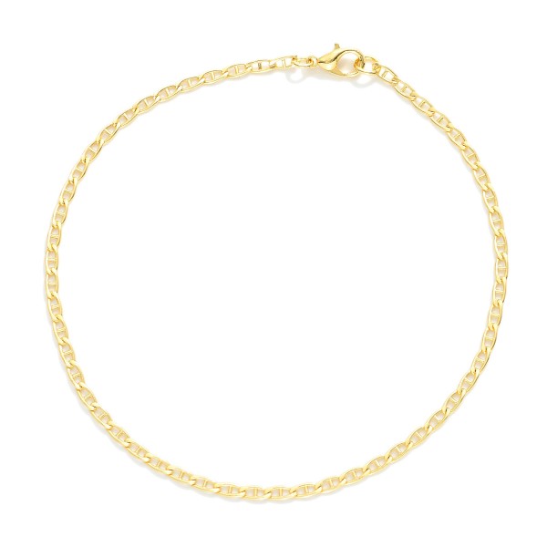 Flat Mariner Chain Link Bracelet  

- Gold Filled 
- Approximately 4.5" D