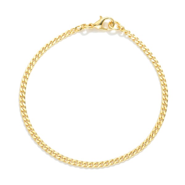 Flat Chain Link Bracelet  

- Gold Filled 
- Approximately 3.25" D
