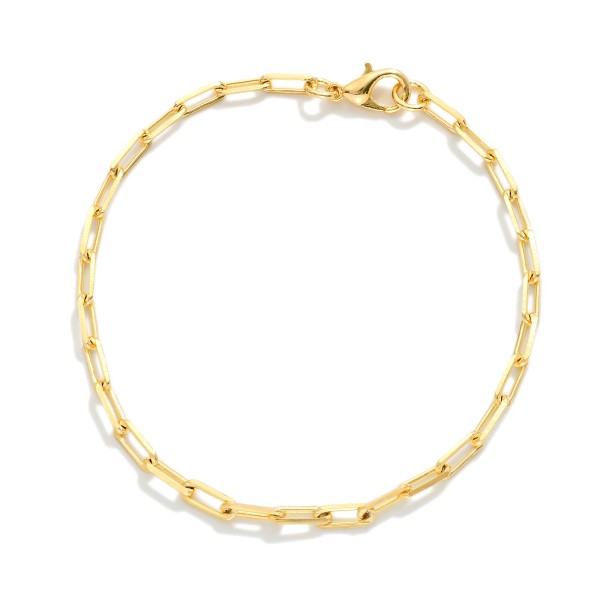 Paperclip Chain Bracelet 

- Gold Filled
- Approximately 3.25" D