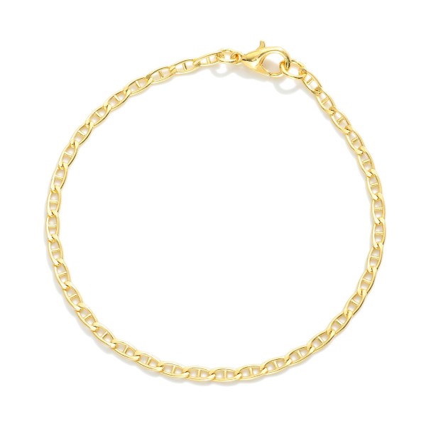 Flat Mariner Chain Link Bracelet

- Gold Filled 
- Approximately 3.25" D