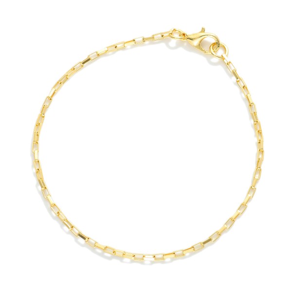Square Chain Link Bracelet  

- Gold Filled 
- Approximately 3.25" D