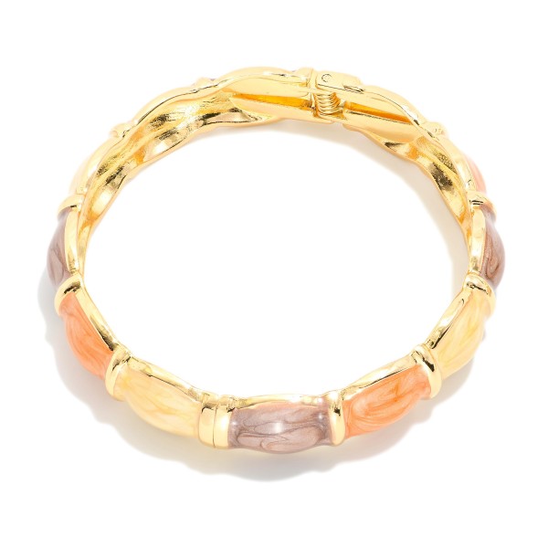 Marbled Enamel Bangle Hinged Bracelet 

- Approximately 2.5" D