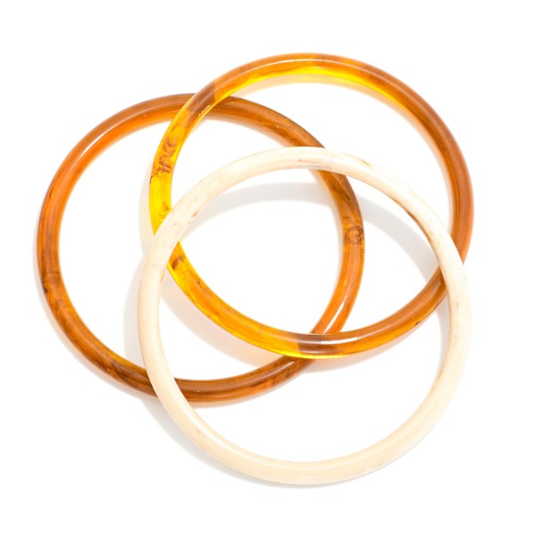 Set Of Two Marbled Acetate Bangle Bracelets 

- Approximately 2.5" D 