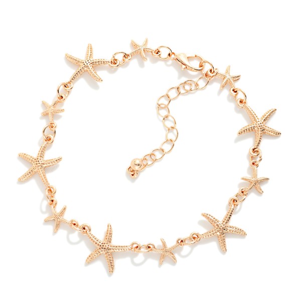 Linked Metal Tone Starfish Bracelet 

- Approximately 2.5" D