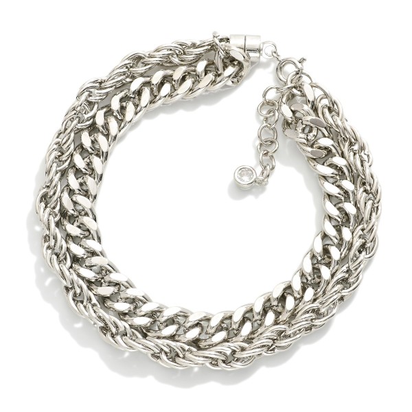 Magnetic Layered Chain Link Bracelet

- Gold Dipped
- Approximately 3" D
- Extender 1" L 